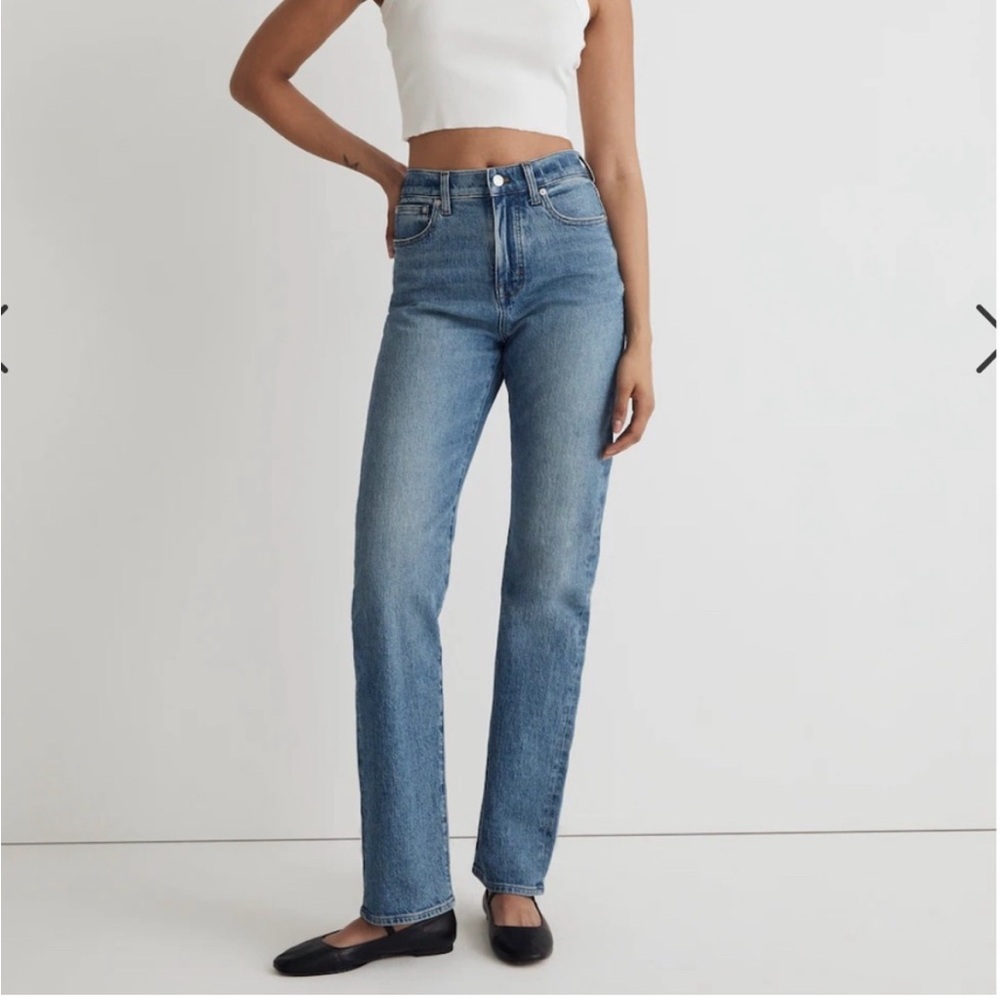 Madewell 28 TALL 90s Straight Leg Blue Jeans